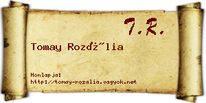 Tomay Rozália névjegykártya